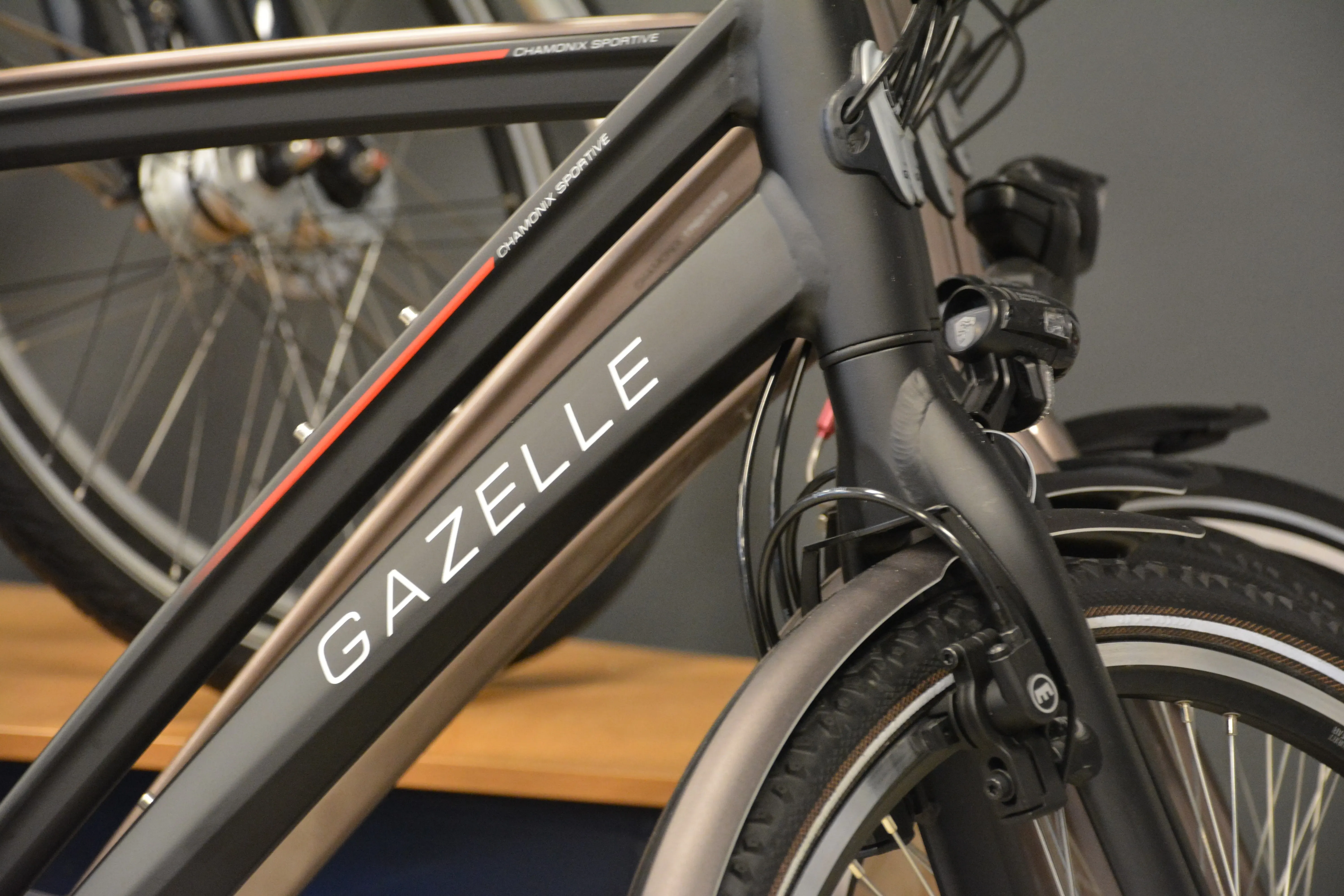 Logo Gazelle op fietsstang